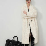 Large Lapel Shaggy Faux Fur Long Jacket