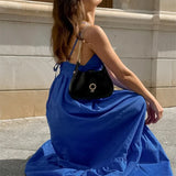 Women's Patchwork Sleeveless Solid Maxi Dress