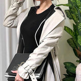 Round Neck Striped Black Long Sleeve Dress