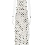 Polka Dot Backless Spaghetti Strap Party Maxi Dress