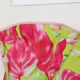 Strapless Retro Print Split Long Dress