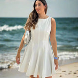 Sleeveless Pleated Summer Dress