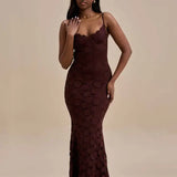 Spaghetti Strap Backless Maxi Dress