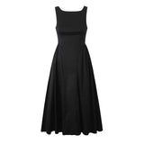 Solid Halter Backless Long Dress