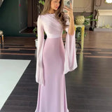 Patchwork Draped Long Sleeve Maxi Dress