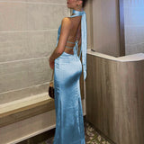 Satin Open Back Dress