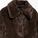 Lapel Side Pockets Faux Fur Jackets