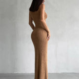Women's Sleeveless Turtleneck Maxi Dress