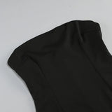Black Tube Mini Dress With Large Red Bow Detachable Sleeves