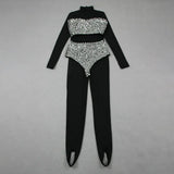 Diamond Decorated High Waist Jumpsuit Set