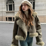 Faux Suede Leather Jacket