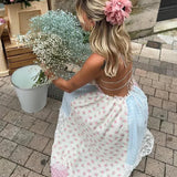 Lace Patchwork Halter Maxi Dress