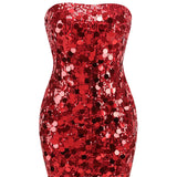 Sequins Strapless Bodycon Mini Dress