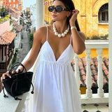 Backless Midi Dress Camisole Chic V-Neck & Easy Fit
