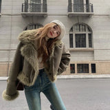 Faux Suede Leather Jacket