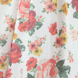 Flower Print Corset Style Ruffles Hem Midi Dress