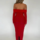 Off-shoulder Slash Neck Solid Maxi Dress