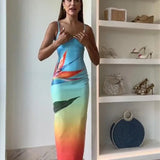 Floral Sequin Maxi Dress with Spaghetti Straps