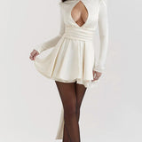 White Satin Mini Dress
