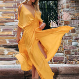 Summer Elegant Solid Color Beach Wear Maxi Dresses