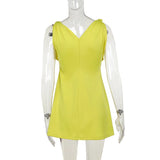 V-Neck Bodycon Mini Dress