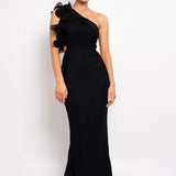One Shoulder Ruffles Women Maxi Dress