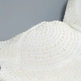 White Spaghetti Strap Diamonds Mini Dress