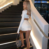 Sexy Slit Co-Ord Sets Top and Skirt Two Pieces Set