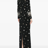 Long Sleeve Luxurious Beaded Maxi Dress
