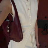 Knitted Solid Slit Vest and Long Skirt Suit