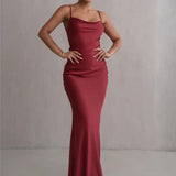 3D Flower Draped Open Back Maxi Dress