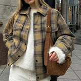 Classic Plaid Casual Lapel Jacket