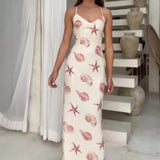 Starfish Printed Ruffle Hem Long/Mini Dress