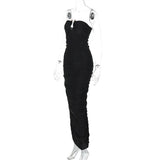 Off-shoulder Black Maxi Dress