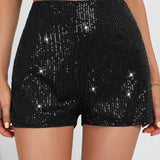Bling Metallic Shorts for Women Skinny Party Nightclub Dance Bottoms