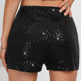 Bling Metallic Shorts for Women Skinny Party Nightclub Dance Bottoms