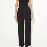 Square Collar Halter Top and Long Pant Suit