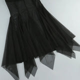 Off The Shoulder Mesh Folded Scarf Maxi Dress