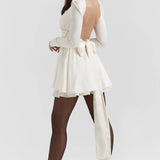 White Satin Mini Dress