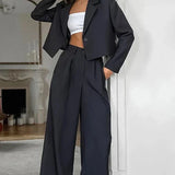 Autumn Winter  Solid Office Pants Set