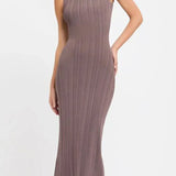 Women's Sleeveless Turtleneck Maxi Dress