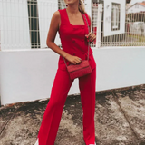 Square Neck Sleeveless Waistcoat Pant Suit