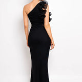 One Shoulder Ruffles Women Maxi Dress