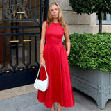 Solid Halter Backless Long Dress