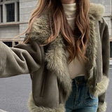 Faux Suede Leather Jacket