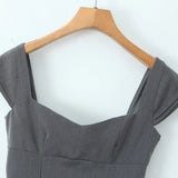 Cross Lacing up Back Mini Dress