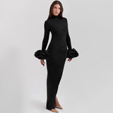 Bubble Long Sleeved Maxi Dress