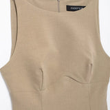 Bow Crew Neck Sleeveless Mini Dress