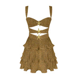 Cover Up Skirt Geometry Printed Two-Piece Beach Dress