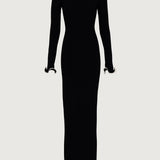 Knit Midi Dress with Ruffle Trim